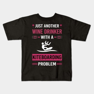 Wine Drinker Kiteboarding Kiteboard Kiteboarder Kids T-Shirt